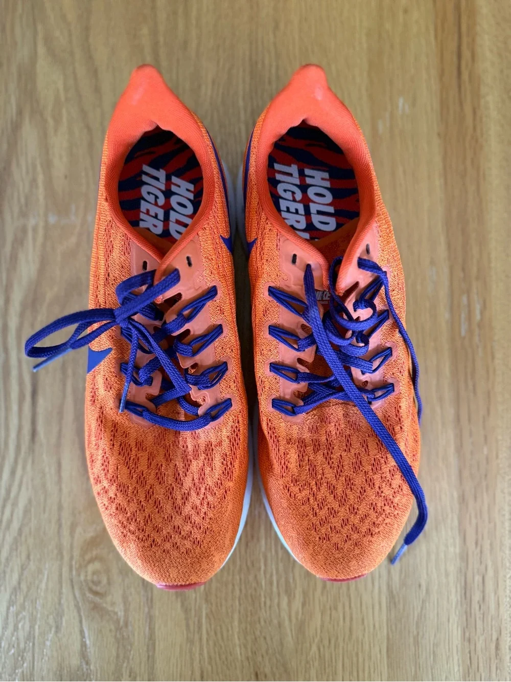 Nike Women's Clemson Orange Running Sneakers with Purple Details